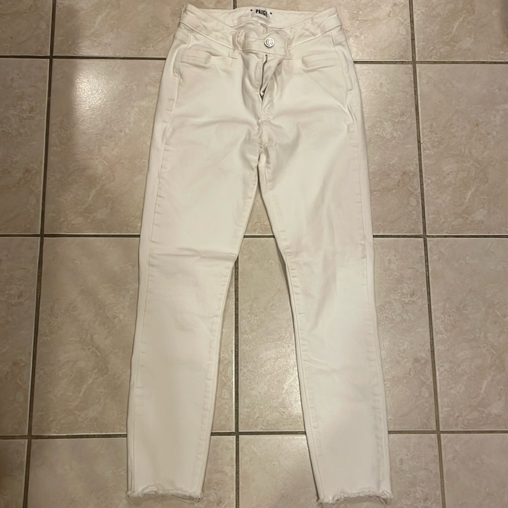 Paige - white denim skinny jeans